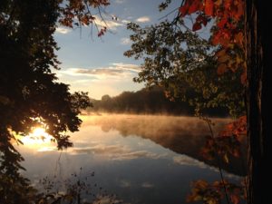 Lake with sunrise in Pennsylvannia