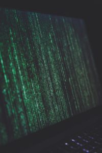 Computer showing code for Pennsylvania Cyber Liability Insurance
