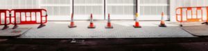 a line of safety cones for Pennsylvania business loss control